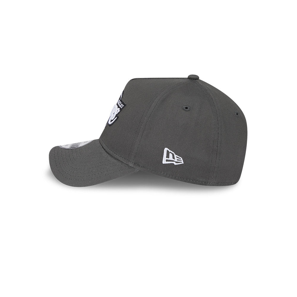 LA Lakers Hat - Dusty Charcoal Grey 9Forty A-Frame NBA Snapback Cap - New Era
